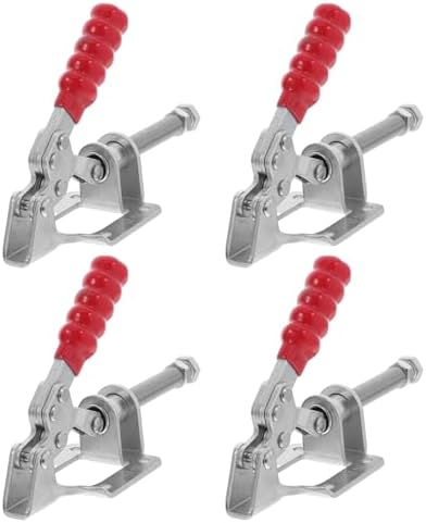 4pcs Push Pull Toggle Clamps for Woodworking, Heavy Duty Zinc-plated Steel Hand Push Clamps with Quick Release, Pull Action Workholding Devices for Carpentry and DIY Projects
