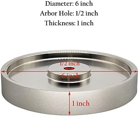 CBN Grinding Wheel 6 Inch 600 Grit, 1/2" Arbor, for Bench Grinders
