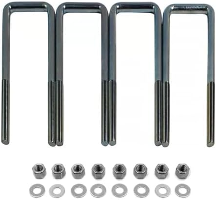 BST BSSP 4PCS Square U-Bolts 3" Wide Leaf Springs 11.5" Long 9/16" Dia Leaf Spring Axle Suspension Lift Kit Extended U Bolts with Hardware