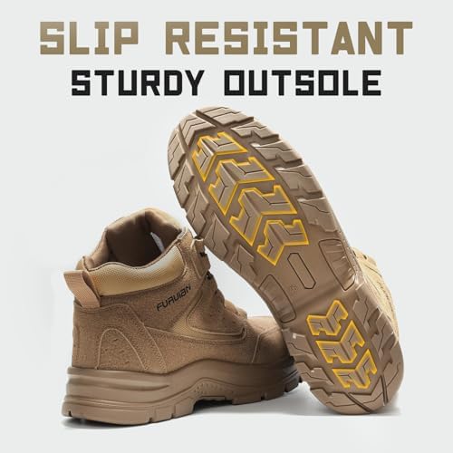 Furuian Steel Toe Boots for Men Women Lightweight Work Boots Pioneer Series