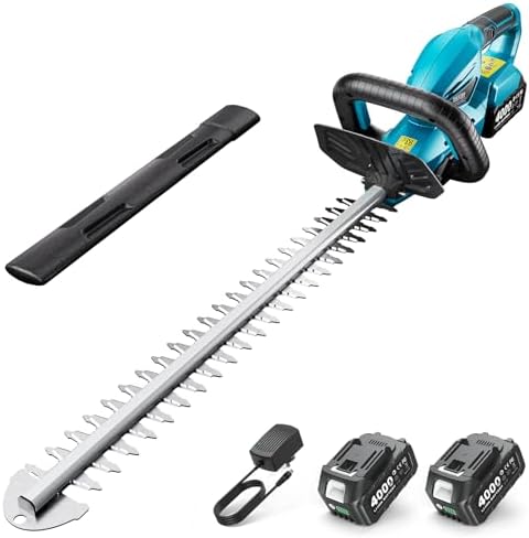 SEESII 20" Hedge Trimmer Cordless with 2× 4.0Ah Battery, Lightweight Design