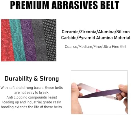 36 Pack 1/2 x 18 Inch Sanding Belts for Air Sander, Metal Polishing
