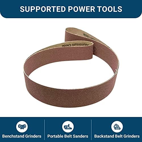 Benchmark Abrasives 2" x 36" Aluminum Oxide Sanding Belts for Grinding Deburring Polishing Rust Removal on Metal, Stainless Steel, and Carbon Steel, Use with Belt Disc Sander (6 Pack) - (60 Grit)