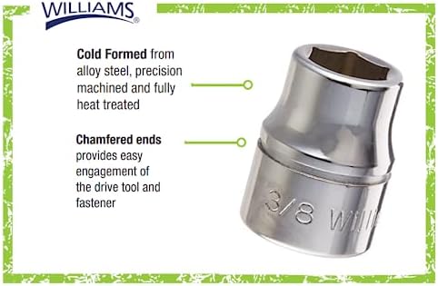 Williams B-612 3/8-Inch Shallow 6 Point Socket