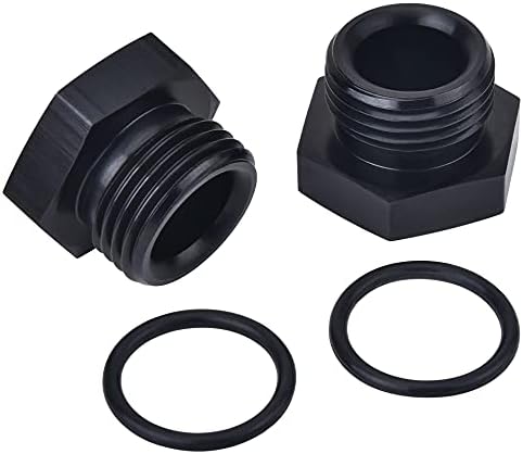 EVIL ENERGY 8AN Block Off Cap Fitting 2PCS Bundle with Adjustable 3AN-12AN Wrench Aluminum Black