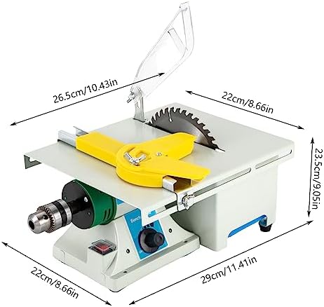 750W Lapidary Saw Polisher Multifunctional Rock Cutting Saw Adjustable Speed Stone Cutter (800-10000 RPM) with Angle Ruler for Polishing, Grinding, and Cutting Jade, Metal, Wood (6in Blade)