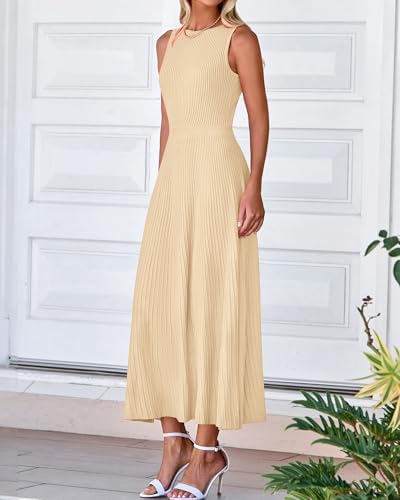 BTFBM Women Midi Bodycon Tank Dress