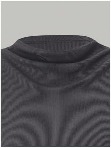 OYOANGLE Women's 3 Pack Business Casual Outfits Mock Neck Ribbed Tank Tops