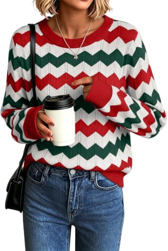 Womens Sweaters Crew Neck Long Sleeve Casual Fall Outfits Fashion Clothing