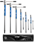 LABEAR 6-Piece Metric Sliding T-Handle Hex Wrench Set, 2-8mm | 360 degree spinning sleeve, 3 lock positions, Cr-V steel, anti-slip tips