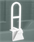 Bathtub Safety Rail Grab Bar – Tool-Free Clamp-On Tub Rail for Seniors & Mobility Support, No Assembly Required, Adjustable 3”–7” Fit, Steel Rust-Resistant, White