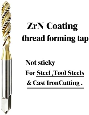 Tools M16 x 2.0 DLC Coating Spiral Flute Thread Tap, Metric Machine Threading Tap High Speed Steel Cobalt(HSSCo), Round Shank with Square End, H2 Tolerance, 1pcs