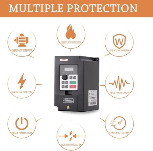 QNK 1.5KW 2HP AC 220V 7A VFD Converter Single to 3 Phase Inverter