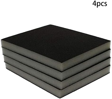 Utoolmart Sanding Sponge Sanding Blocks, 120 Grit Wet Dry Sandpaper Sponge, Washable and Reusable Sand Sponge Kit, for Kitchen Cookware Cleaning and Rust Removal of Rusted Metal, Grey, 4 Pcs
