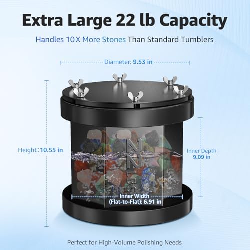 KomeStone G3 22LB Professional Heavy-Duty Large Rock Tumbler for Adults