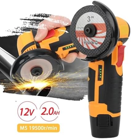 12V Mini 3 Inch Brushless Electric Angle Grinder Micro Lithium-ion Polisher Diamond Cutting And Grinding Machine Men Gift(5pcs Saw blade)