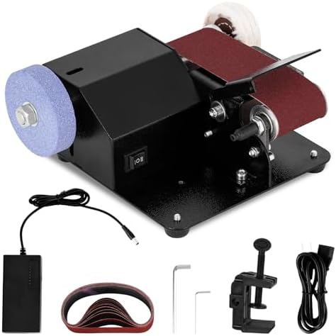 Mini Electric Belt Sander 1.97x13-inch Small Bench Grinder Disc Sander