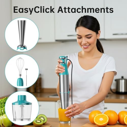Turelar Immersion Blender Handheld 5 in 1 Hand Blender Set 1100W Heavy Duty