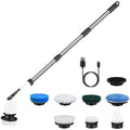 Electric Spin Scrubber Cordless Rechargeable Telescopic Cleaning Brush with 8 Replaceable Heads 2 Speed