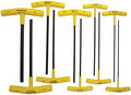 Bondhus 15338 Set of 10 Hex T-handles, 9" Length, sizes 3/32-3/8"