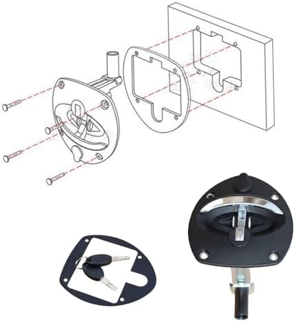 T Handle Latch Single Point Compression Latch for Rv Truck Door Tool Box Lock Replacement Universal T-Handle Lock (Black+Silver)