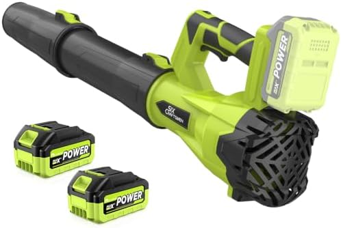 Cordless Leaf Blower, Lightweight Blower with 2x4.0Ah Batteries