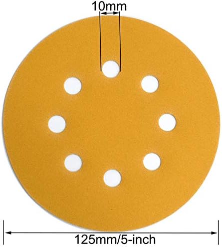 5-Inch 8-Hole Hook and Loop Sanding Discs 400-Grit, 200-Pack