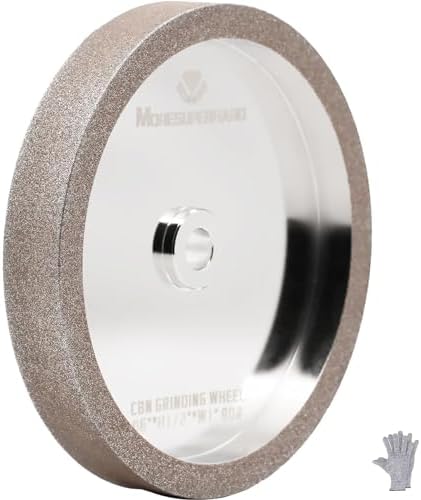 CBN Grinding Wheel 6 Inch 80 Grit, 1" Wide, 1/2" Arbor, for HSS Tools, Lathe Chisels & Woodturning Tools, Fits 6-Inch Bench Grinders(80 Grit)