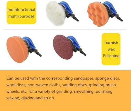 Air Palm Random Orbital Sander, Dual Action Pneumatic Polisher Speed Adjustable Grinding Sanding (Blue, 6inch)