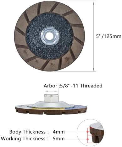 5" Ceramic Bond Diamond Cup Wheel for Concrete, 5/8-11, 200 Grit