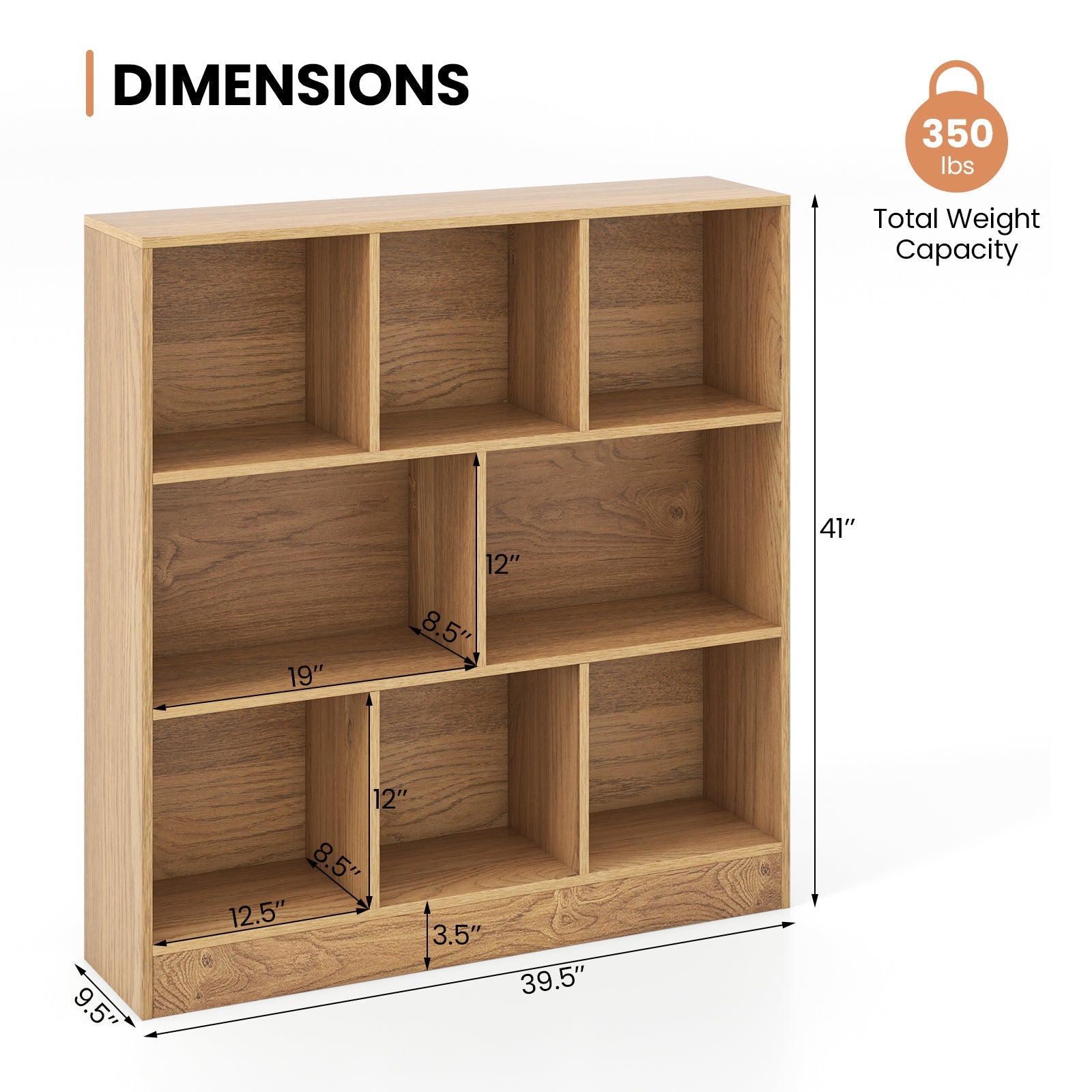 41 Inches 8-Cube Freestanding Bookcase for Kids