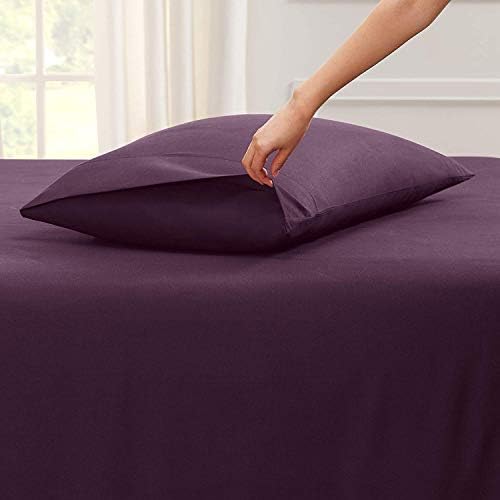 JS Sanders Affordable Microfiber 6 PC Bed Sheet Set - King Size, Eggplant