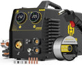 H HZXVOGEN 205A MIG Welder, 110/220V 5 in 1 Gas Pulse MIG/Flux Core Pulse MIG/Stick/Lift TIG/Spool Gun Welding Machine with Synergic Multiprocess Aluminum Welder Machine