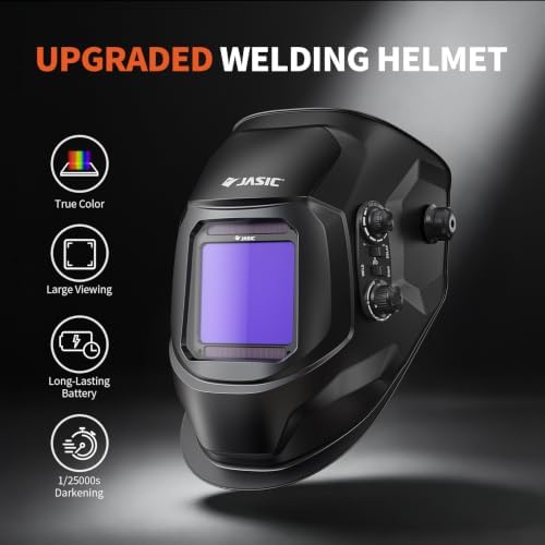 JASIC Auto Darkening Welding Helmet, Large Viewing Screen Welding Hood