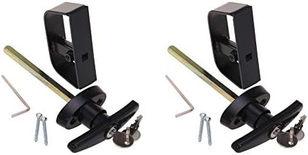5½" T-Handle Shed Door Lock Handle with Lock Keyed Alike Garage t Handle Shed Latch Hardware Locking Handle 5-1/2" T-Handle Lock with 8 Keys self-Drilling Screws and Allen Wrench 2kits