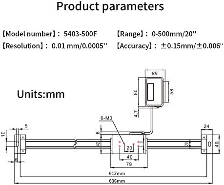 Digital Readout Linear 0-500mm/20inch，LCD Remote Digital Linear Scale DRO for Milling Machines Lathes