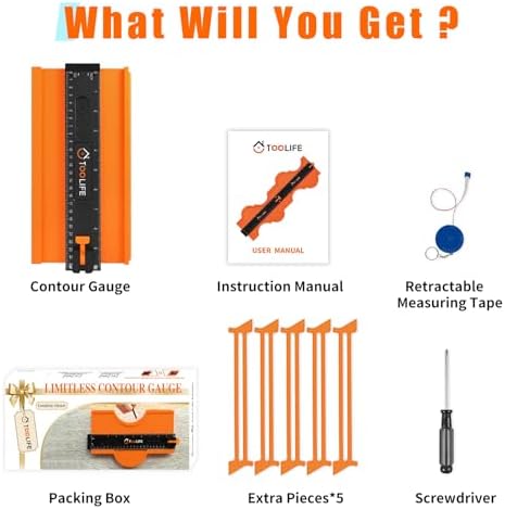 TOOLIFE 10 Inch Contour Gauge Profile Tool with Unlimited Connection