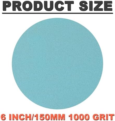 6 Inch Foam Hook & Loop Sanding Discs: 15Pcs 1000 Grit