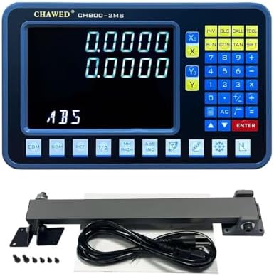 DRO Digital Readout 2 Axis Screen DRO Readout Display Linear Scale for Bridgeport/Knee Mill Milling Machine Lathe Machine Tools (CH800-2MS-LCD)