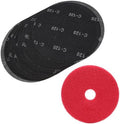 HUAALIUCHE 17" Sanding Screen Discs - Mesh Floor Sanding Screen - 120 Grit Black Silicon Carbide - for Wood Floors (10 Pack)+1-Piece Buffer Floor Pad