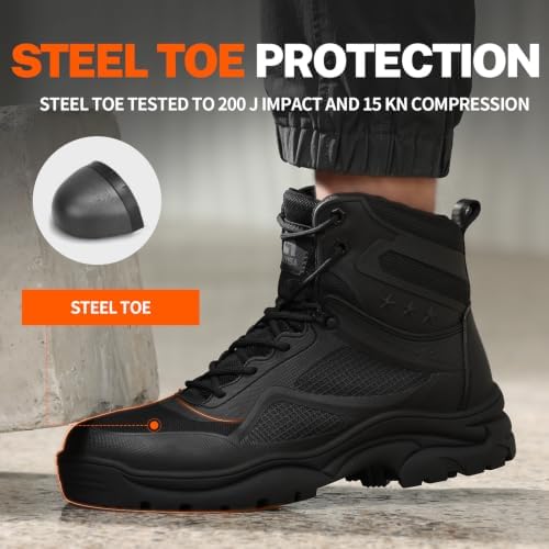 Steel Toe Boots for Men Work Indestructible Safety Boots