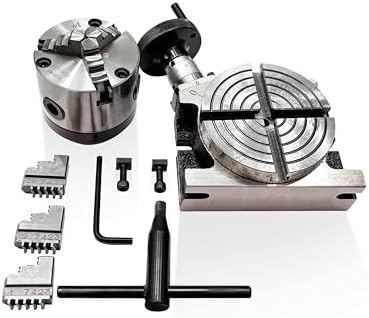 Rotary Table Cutting Tool with 80mm Self Centering Chuck & T-Nuts, 4"