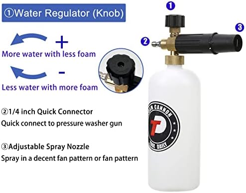 Tool Daily Short Pressure Washer Gun with Foam Cannon, 1/4" Quick Connect