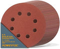 POWERTEC 100PK, 40/80/120/220/320 Grits, 5 Inch 8 Hole Hook and Loop Sanding Discs, Aluminum Oxide Sandpaper Discs, Woodworking Sanding Pads for Random Orbital, Palm, Air & Pneumatic Sander (45000)