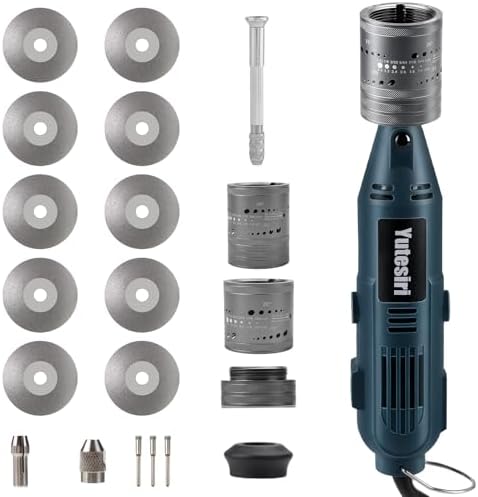Tungsten Electrode Sharpener Grinder For TIG welding,6 Sizes 8 Angles Tungsten Electrode Grinder Head,Versatile Multi-Angle,TIG Welding accessories With Cut-Off Slot,10 Diamond Wheels, 3 CNC Mandrels