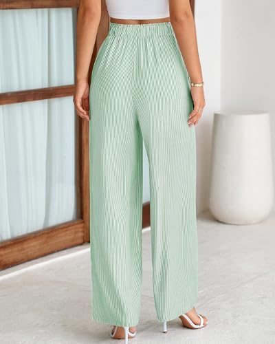 BTFBM Striped Palazzo Pants for Women Fall 2026 Wide Leg Dress Work Pants