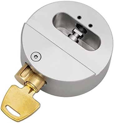 FIGODE® Stainless Steel Puck Lock, Heavy Duty & High Security Padlock, Military-Grade, Hidden Shackle Lock, 2-7/8 in. Wide, Trailer Door Lock. Weatherproof, 2 Padlocks Keyed Alike