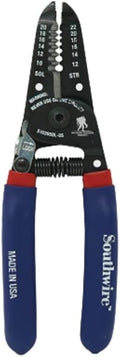 Southwire Wire Stripper and Cutter - Compact Tool for Efficient Electrical Work - Precision Shear-Type Blades - Comfortable Double-Dipped Grip - 10-20 AWG Solid