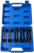 12090 Diesel Fuel Line Socket Set, 5PCS Fuel Injection Flare Nut Socket, 17mm 19mm 21mm 22mm 24mm 3/8" Drive Fuel Line Flare Tool for Audi VW BMW Ford Cummins Engines