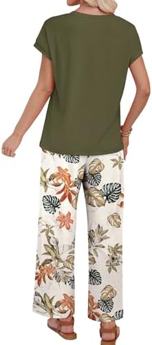 WIHOLL Two Piece Sets for Women Summer Spring Outfits Lounge Sets Beach Vacation Clothes Airport Travel Matching Clothing